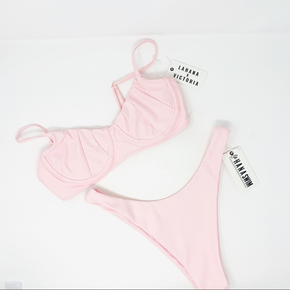 New LaHana Two Piece Bikini Helena pink seamless L - Picture 7 of 8